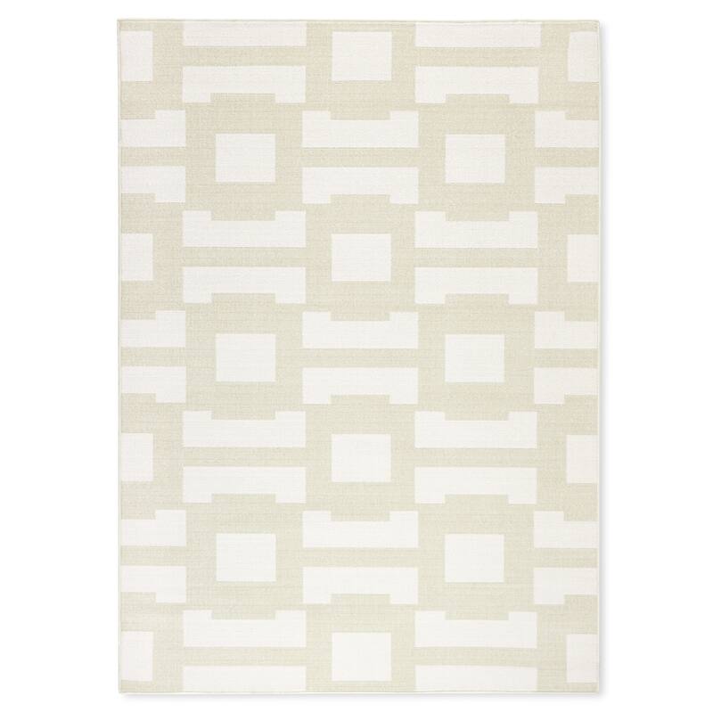 TOMMY BAHAMA Isla Coastal Geo Indoor Outdoor Area Rug, Geometric Modern Design, UV Fade Resistant - 6'6"x9'2" - Sage Green/Ivory