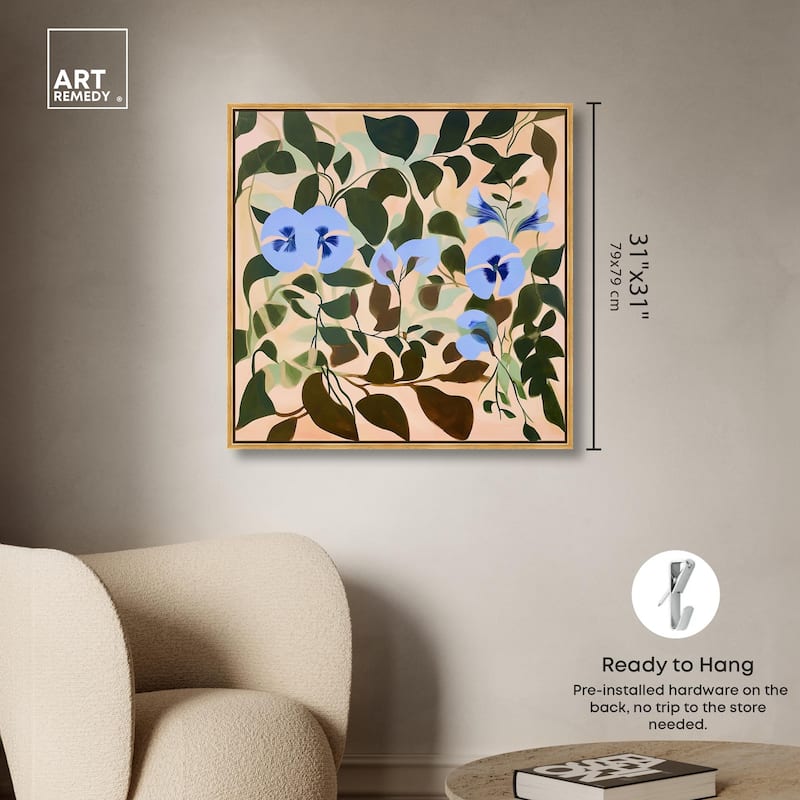 Naive Blue Flowers Canvas by Art Remedy