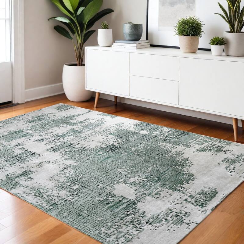 HomeRoots Abstract Bohemian Rectangle Area Rug - 66.00 in. x 42.00 in.  x 0.59 in.
