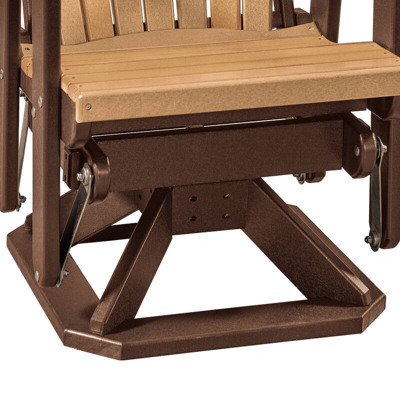 OS Home Model FanBack Swivel Glider in Cedar and Tudor Brown