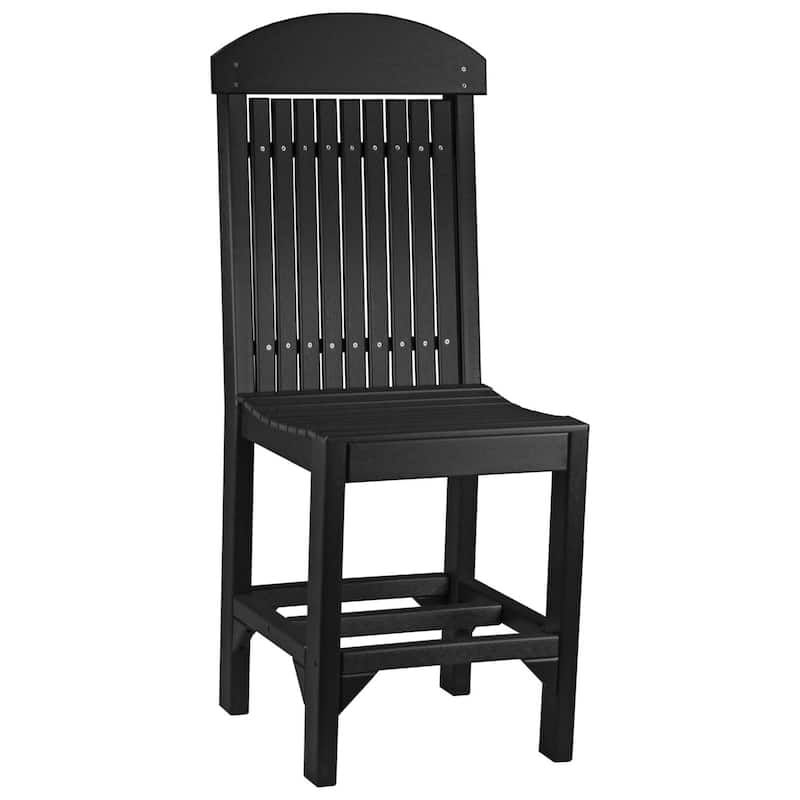 Set of 4 Poly Lumber Classic Dining Chairs - Side Chair - Black - Counter Height