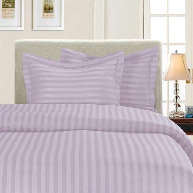 Porch & Den Fairfield Dobby Stripe 3-piece Duvet Cover Set - Lilac - Queen/Full - Queen/Full