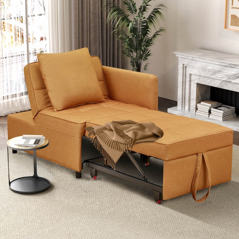Ainfox Adjustable Sofa Chair Sleeper Sofa Bed Ottoman Couch with Metal Frame