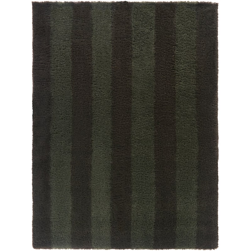 Bruce Modern Stripe Shag Area Rug
