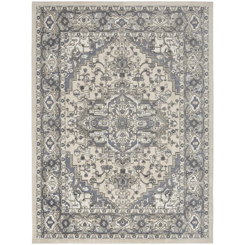 Power Loomed Floral Traditional Durable Area Rug - 142' X '106' X '0.32