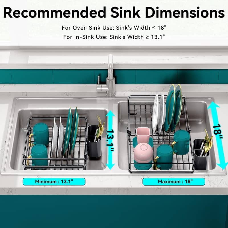 Dish Drying Rack - Adjustable Dish Rack in Sink