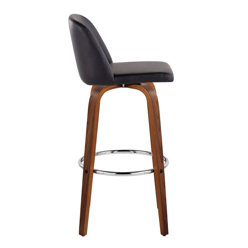 Carson Carrington Vallberga 30" Fixed-Height Bar Stool with Walnut Wood Base (Set of 2)