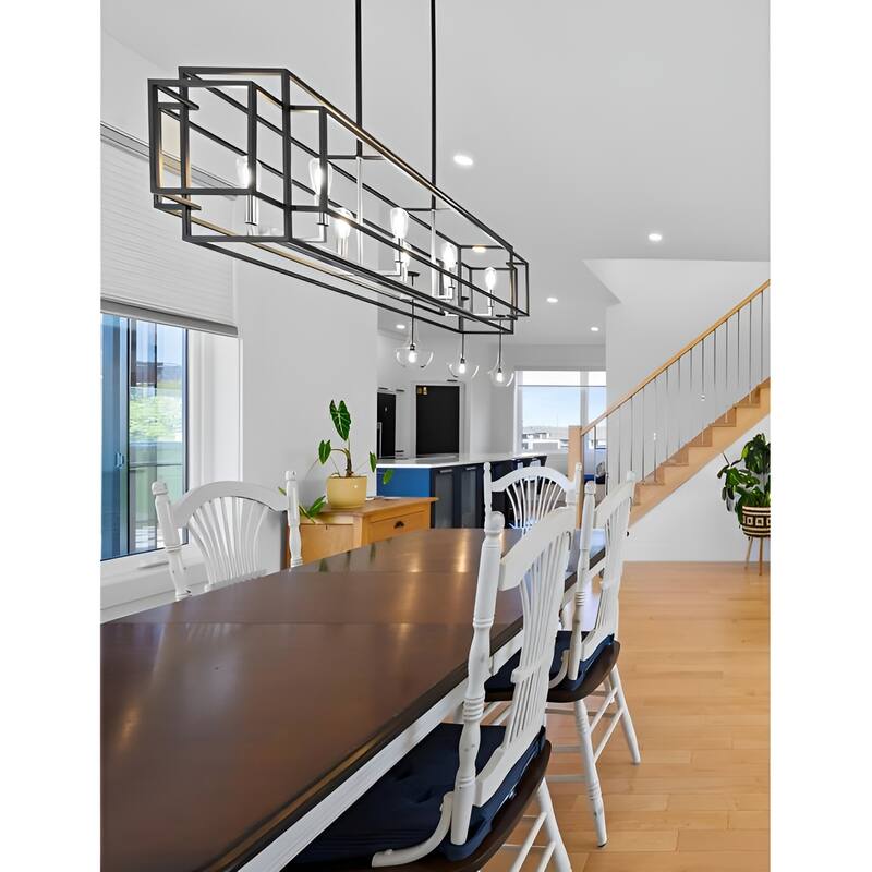 8-Light Kitchen Island Square Rectangle Pendant Lamp Island/Billiard