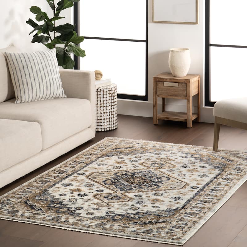 Nuloom Lakelynn Persian Medallion Area Rug - 4' x 6'5" - Light Blue