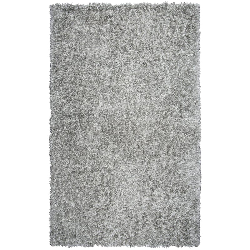 Alora Decor Pearl Contemporary Solid Gray Polyester/Lurex Area Rug