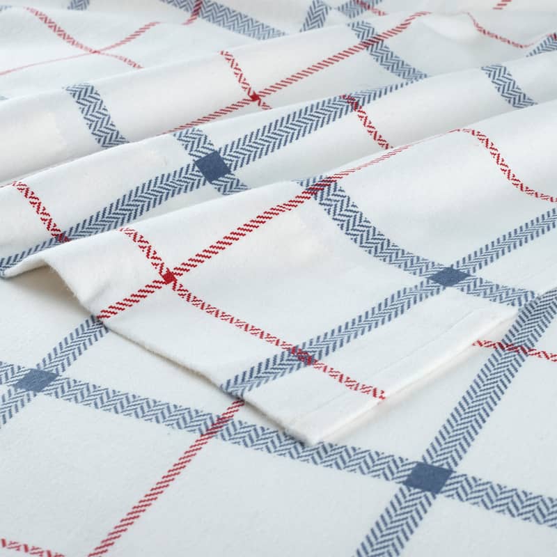 Pointehaven Printed Cotton 180 GSM Deep Pocket Oversized Brushed Flannel Sheet Set