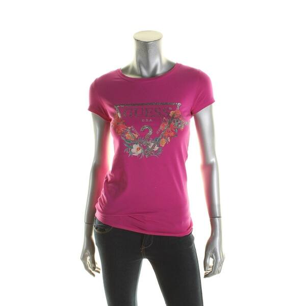 Shop Guess Womens T Shirt Glitter Signature Overstock 17404010