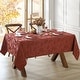 preview thumbnail 2 of 24, Elegant Woven Leaves Jacquard Damask Tablecloth 60"x102" - Spice Red