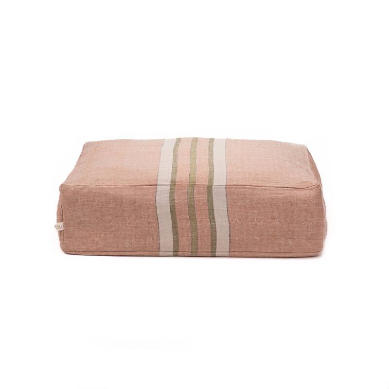 Polo & Luna Tivoli Pet Bed Cushion Cover - Chestnut/Olive/Ivory Stripe - Chestnut, Olive, Ivory Stripe - Medium