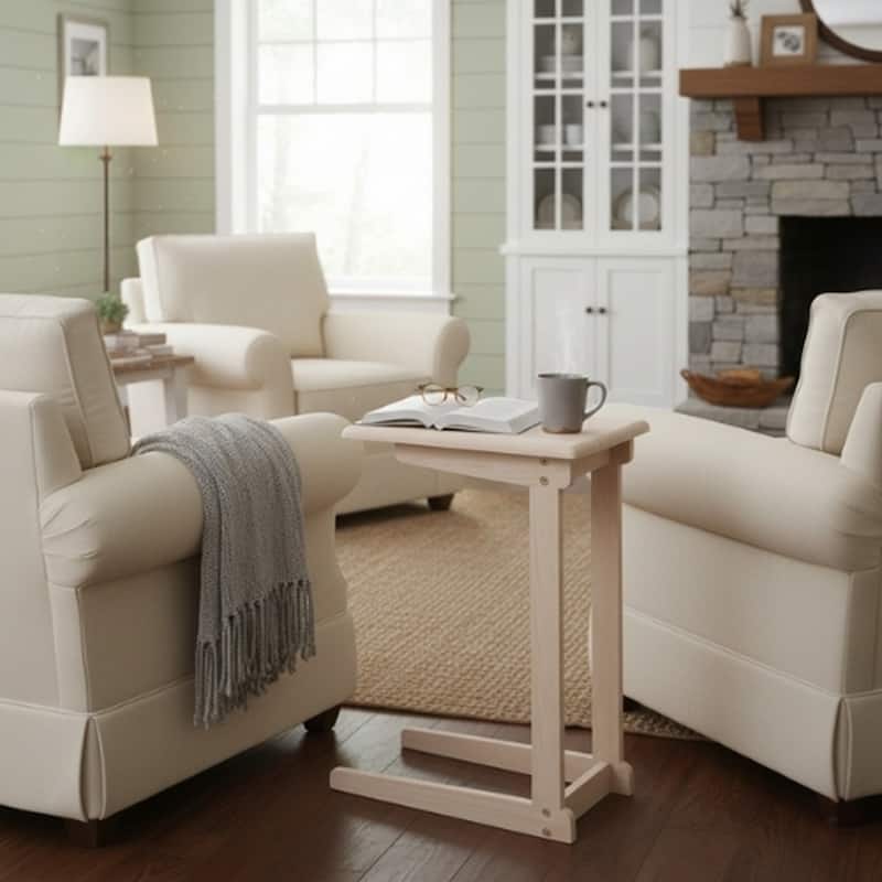 Unfinished Solid Parawood Sofa Server Table