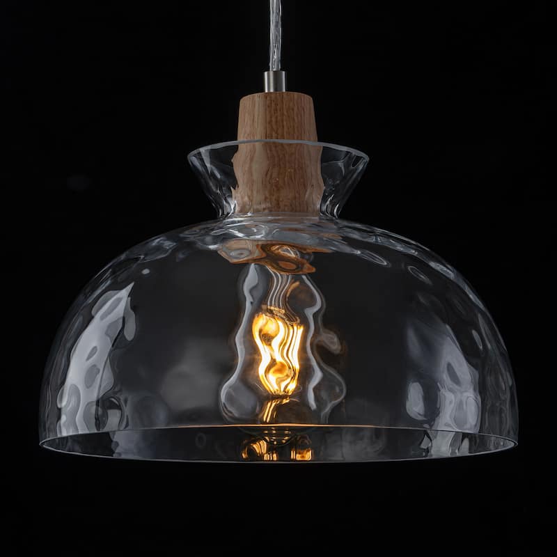 Starsky 1-Light Modern Hammered Ripple Glass Pendant