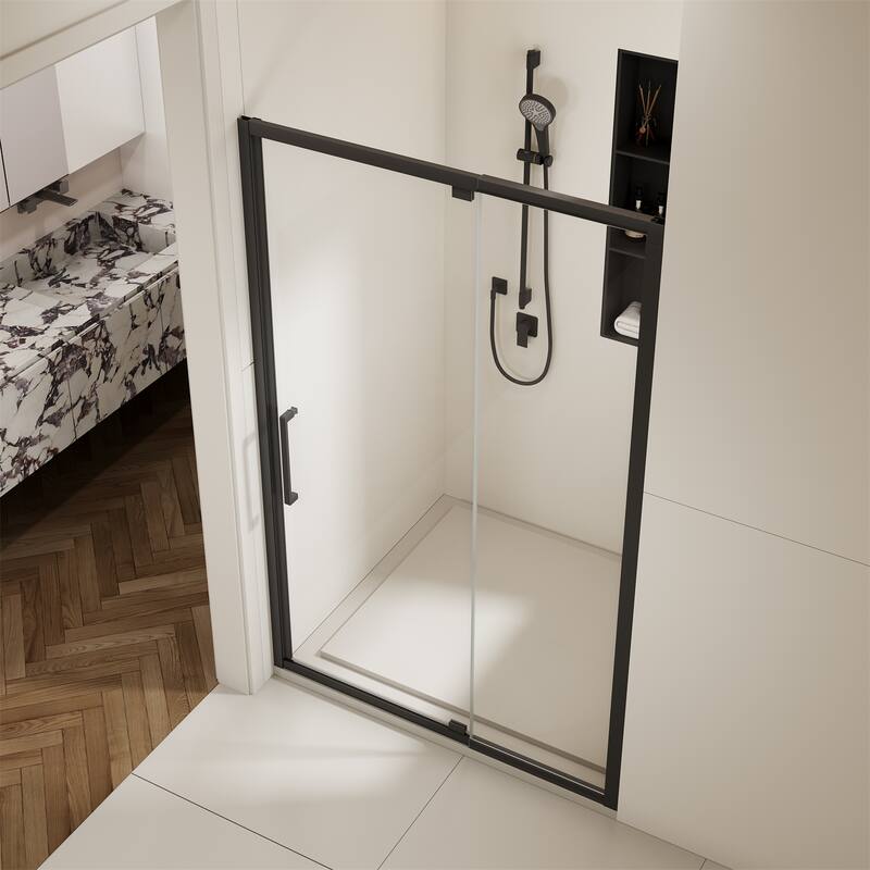Scalable Adjustable Frame Shower Door with 1/4" Clear SGCC Tempered Glass