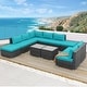 preview thumbnail 146 of 154, FINCATI Outdoor High-back Wicker Patio Sectional Set, 500 lbs Luxury Oversized Conversation Set, Spacious Couch Set