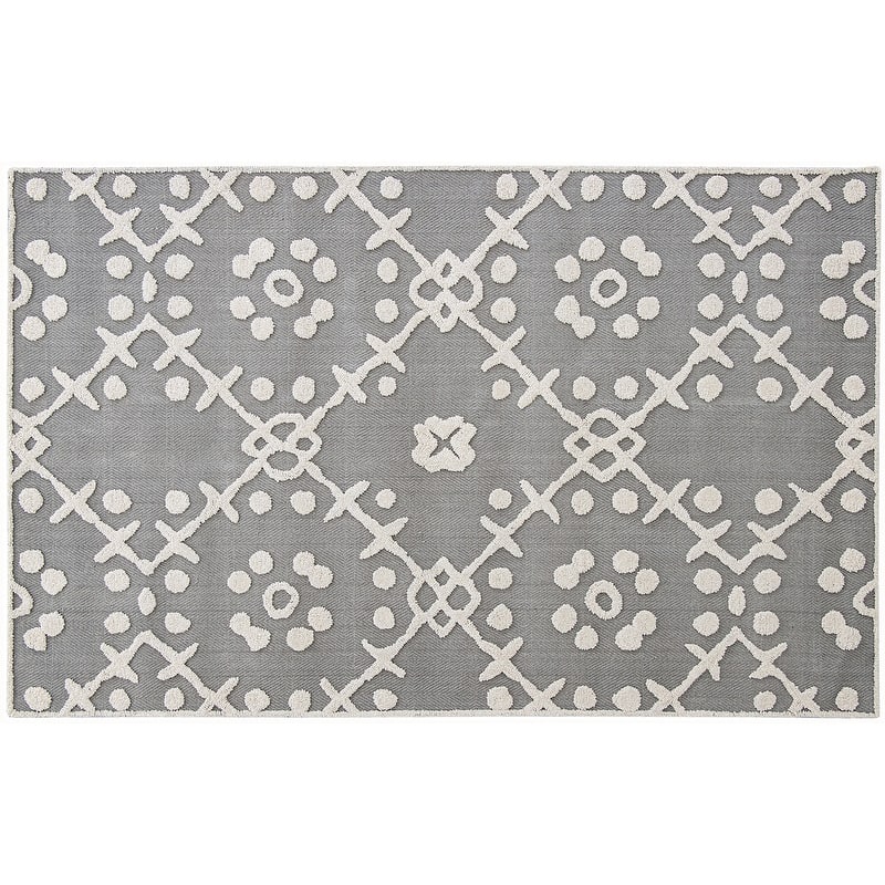 Handmade Athens Collection Gray/Ivory Wool Area Rug - 5'x8'