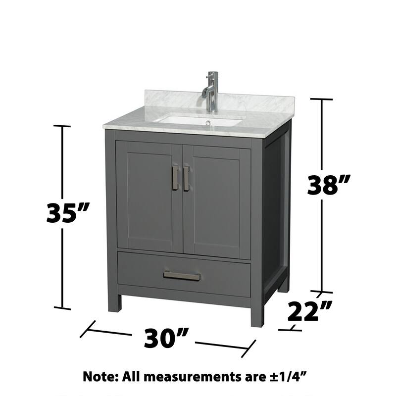 Wyndham Collection WCS141430SUNSMED Sheffield 30" Free Standing Single