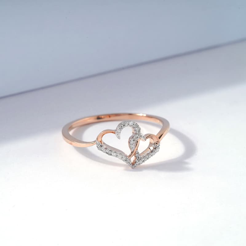 1/20ct TDW Diamond Heart Ring in 10k Gold for Women
