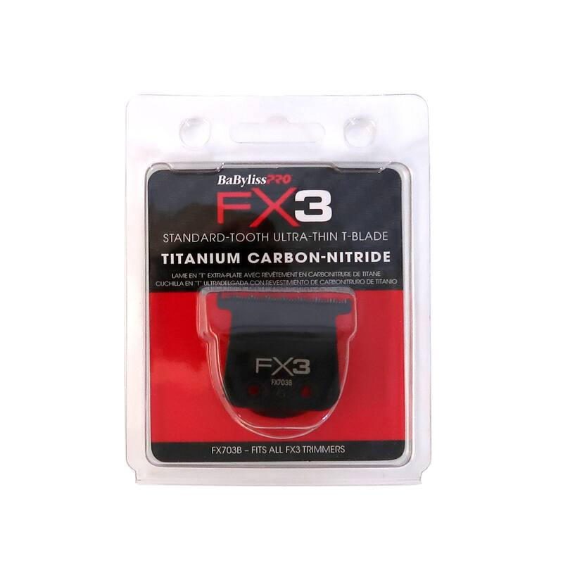 BaByliss Pro FX3 Titanium Carbon-Nitride Standard-Tooth Ultra-Thin Replacement T-Blade #FX703B - Black
