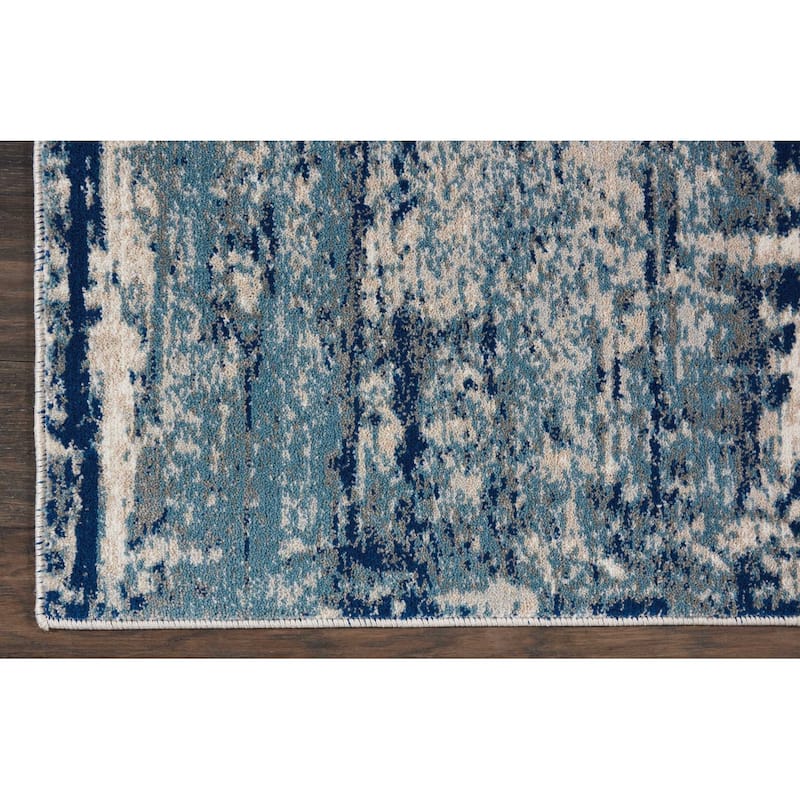 Buke Power Loomed Abstract Modern Non Skid Stain Resistant Area Rug By HomeRoots - 90' X '26' X '0.5