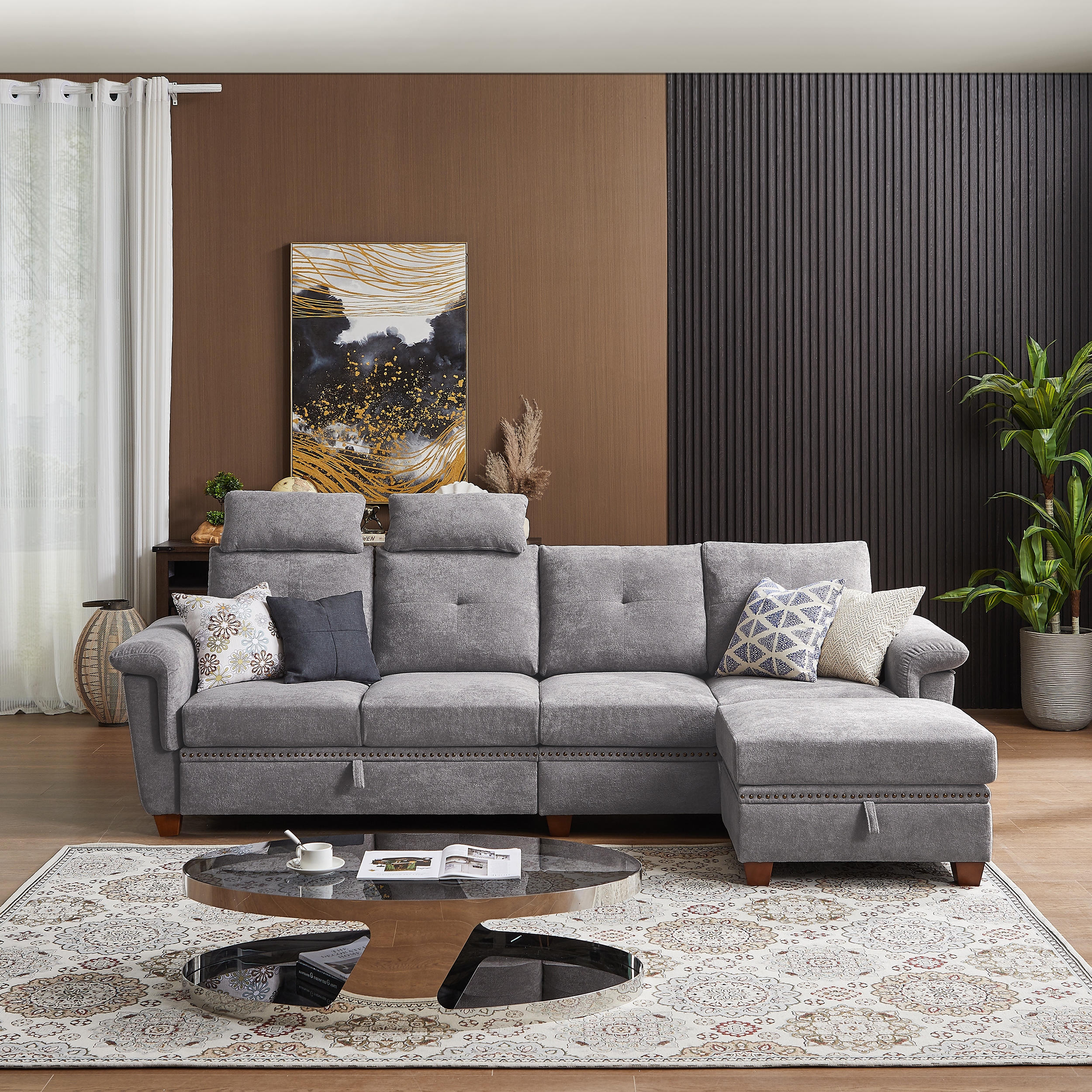 Grey sectional shop couch under 500
