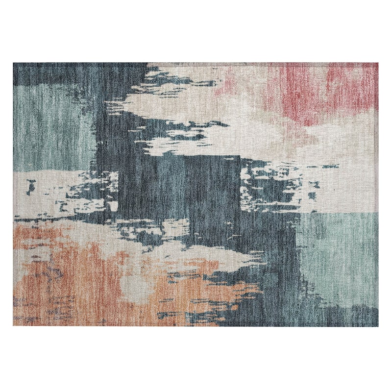 Machine Washable Indoor/ Outdoor Contemporary Fusion Chantille Rug