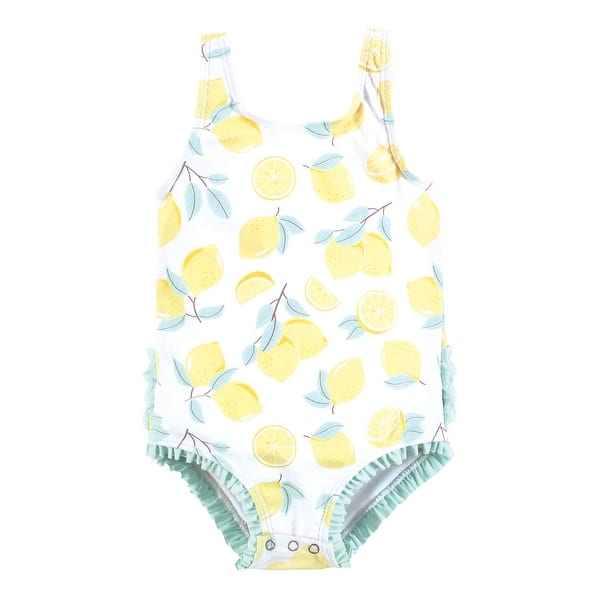 slide 1 of 1, Hudson Baby Girls Baby Swimsuit, Mint Lemons 18-24 Months - Mint Lemons Baby
