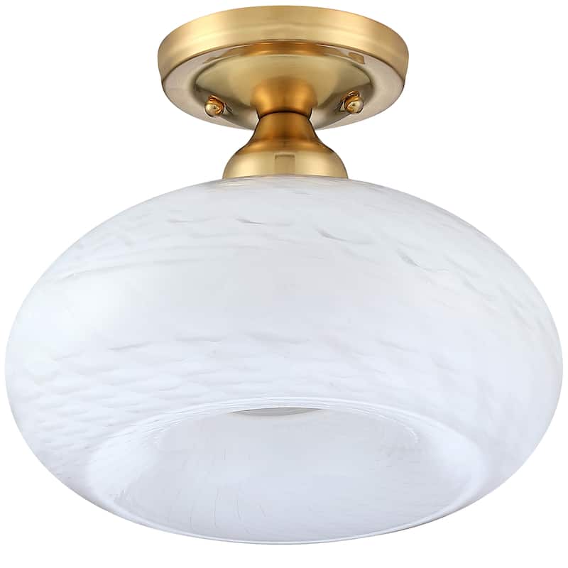 1-Light Metal Flush Mount Light Glass Ceiling Lights
