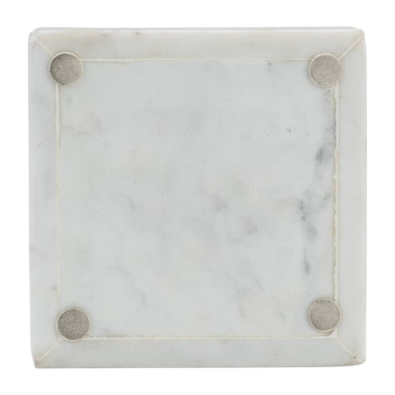 Decorative Box Marble Stone Metal Brass Modern Storage Container with Removable Lid