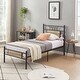 preview thumbnail 14 of 19, VECELO Industrial Kids Bed Frame with Wood Headboard,Twin Size Bed Set of 2