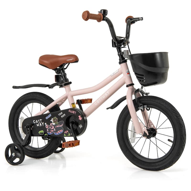 Costway 12"/14"/16"/18" Kid’s Bike with Training Wheels Adjustable - 16"