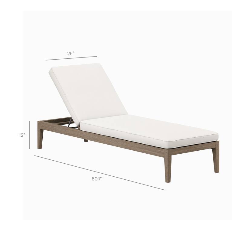Saratoga Outdoor Patio Teak Wood 3-Piece Chaise Lounge Furniture Set