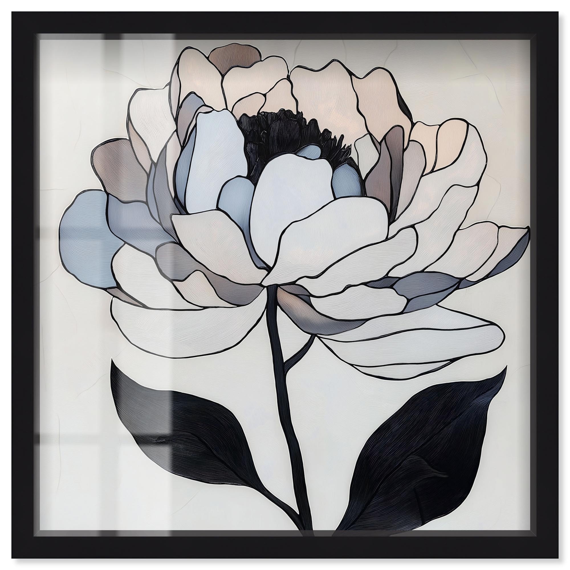 Gray Scale Flower II Shadowbox by Art Remedy
