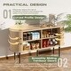 preview thumbnail 4 of 14, VEIKOUS Buffet Cabinet with Anti-Tipping Design, Sturdy MDF Storage Sideboard with Curved Profile, Ample Space & Sliding Doors