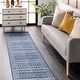 preview thumbnail 19 of 29, Brooklyn Rug Co Transitional Native Tribal Indoor/ Outdoor Tassels Area Rug 2' 6" x 6' Runner - Blue