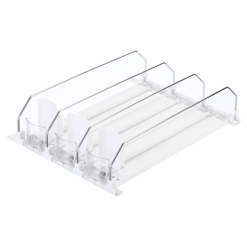 3pcs Self-Pushing Soda Can Dispenser Drink Organizer for Fridge Pantry, White