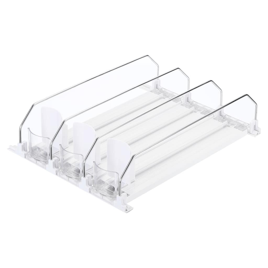 3pcs Self-Pushing Soda Can Dispenser Drink Organizer for Fridge Pantry, White