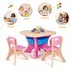 preview thumbnail 8 of 8, Gymax Plastic Children Kids Table & Chair Set 3 PC Play Furniture