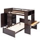 preview thumbnail 12 of 18, Twin Loft Bed with a Stand-alone bed, Shelves, Desk and Wardrobe, Black