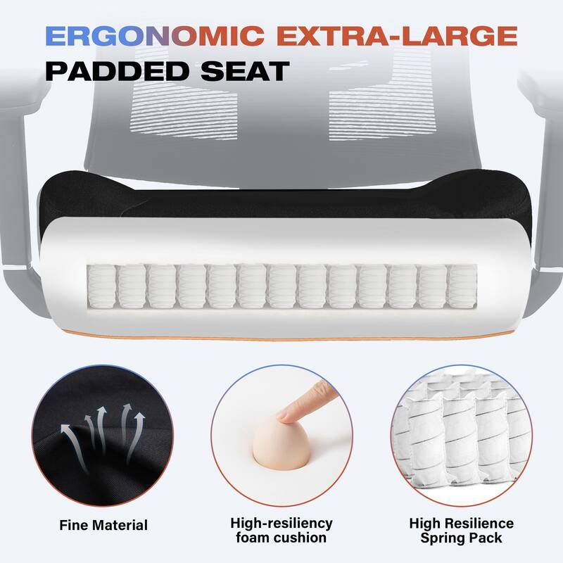 Big and Tall Office Chair 600lbs with Lumbar Support for Eight Hour Daily Work Ergonomic Mesh Desk Chair Widen 3D Cushion