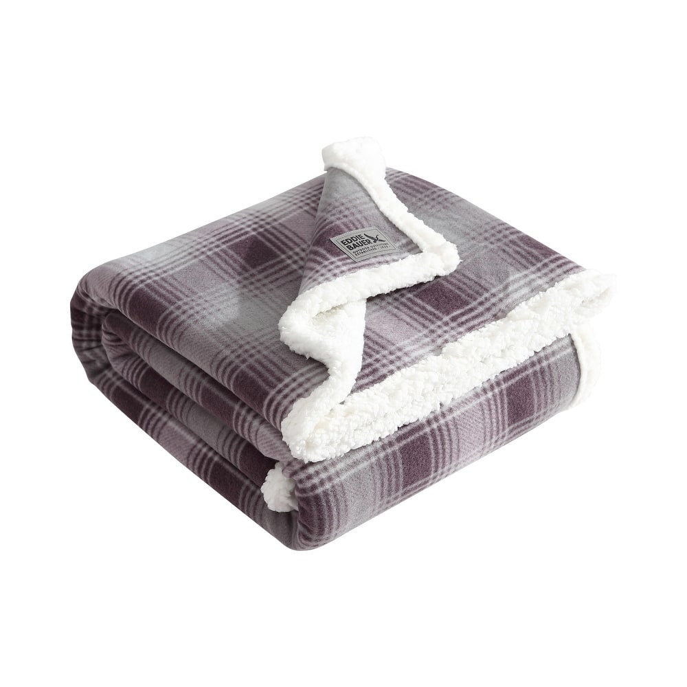 Eddie Bauer Ultra Soft Plush Fleece Reversible Oversized Throw Blanket