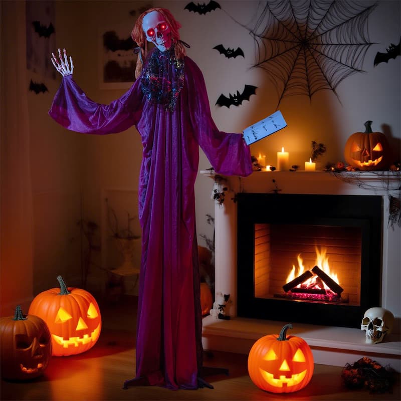 Purple Metal Fabric Animated Halloween Prop with Sound and Motion