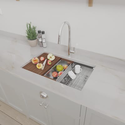 Undermount Workstation Kitchen Sink Single Bowl Sink with Accessories