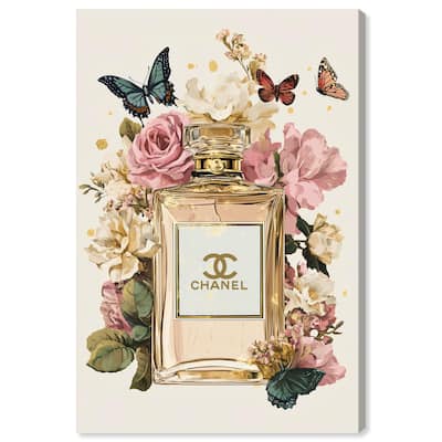 Glam Bloom Butterfly Perfume Canvas by Art Remedy, Gallery Wrapped