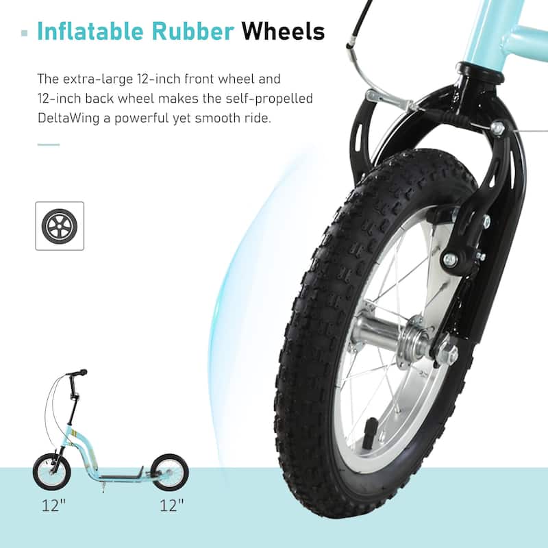 Kids Balance Bike with Adjustable Handlebar and Inflatable Soccer Ball Wheels for Outdoor Use