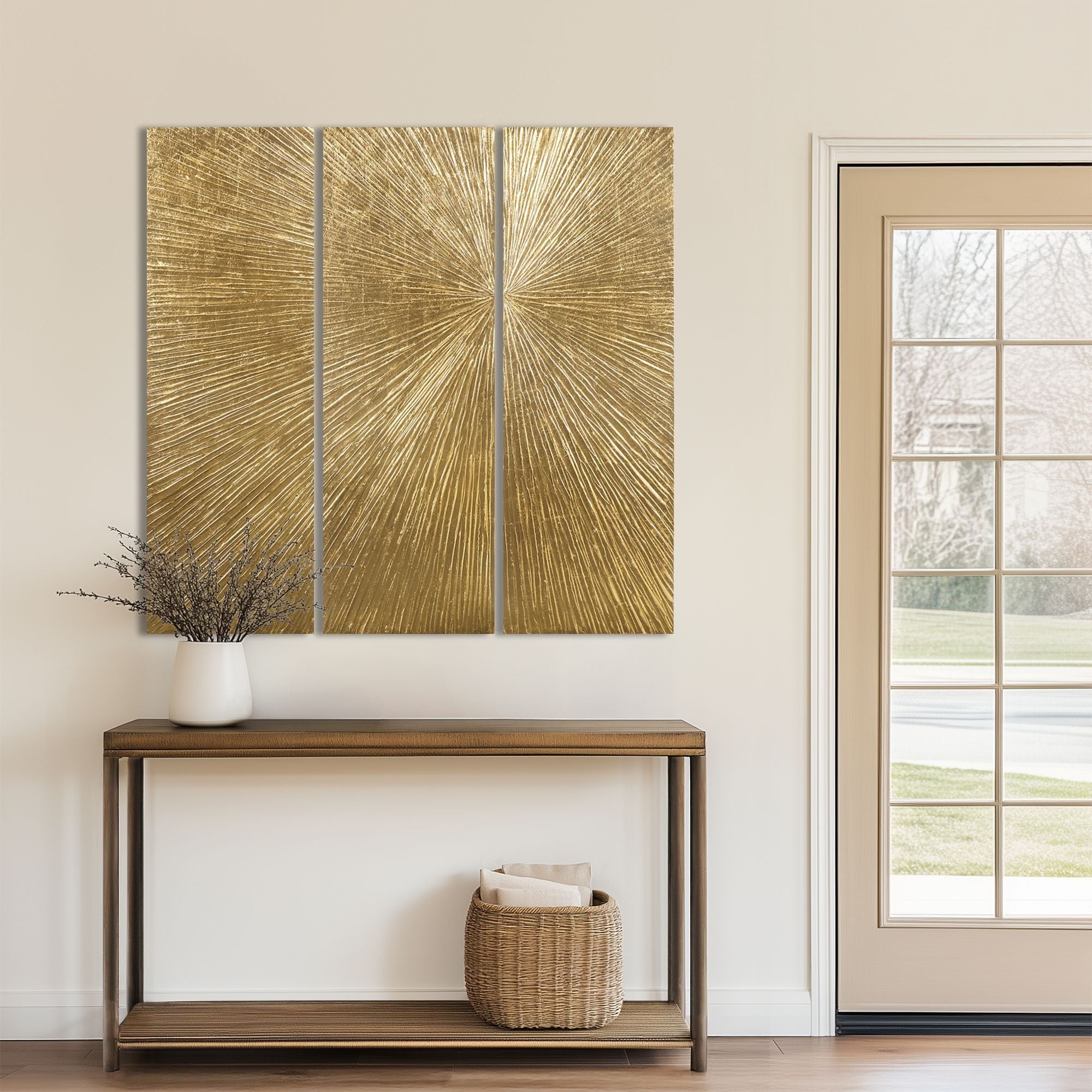 Madison Park Signature Sunburst Hand Painted Triptych 3-piece