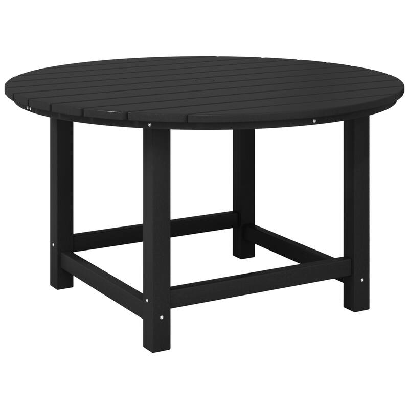 Polytrends Laguna Kids Outdoor 38" Round Poly Dining Table for Children - Black